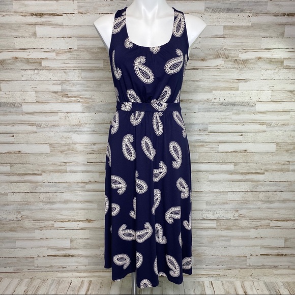 Boden Dresses & Skirts - Boden Ella Paisley Navy Cream Stretch Dress 8 Long